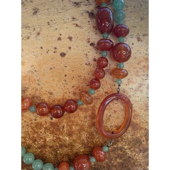Jay King Necklace Sterling Silver, Carnelian Agate & Aventurine 40 Inches - Picture 11 of 13